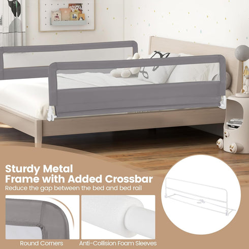 71-in Pack 1) HONEY JOY Bed Rail for Toddlers, Extra Long, Portable Safety Bed Guardrail w/Double Safety Child Lock