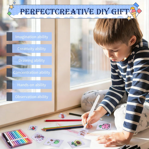 Liktoy 44Pcs 28Pcs 12 2 3D Set, Magic Foam Texture Painting Kit, Foam Texture Paper, Colorful Brush, Water Brushes