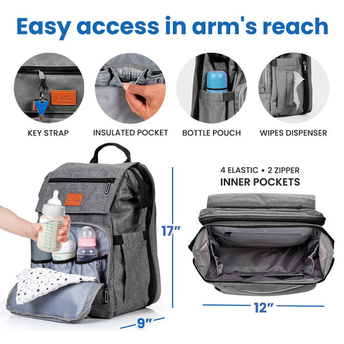 PILLANI Kids Travel Tray & Diaper Bag Bundle - Perfect for Family Trips
