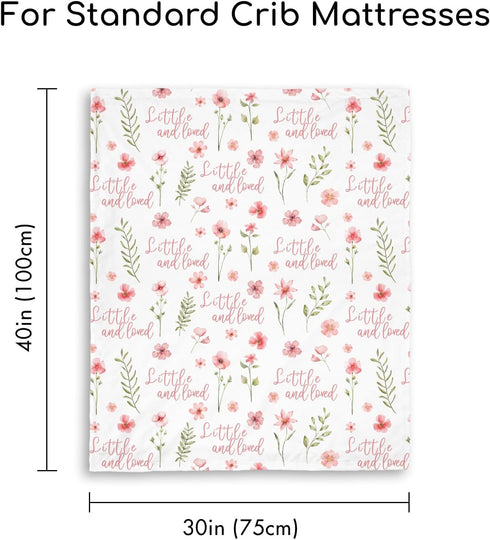 30 40 Inch Floral Baby Blankets for Girls - Super Soft Nursery Minky Blanket, Newborn Baby Blanket with Double Layer