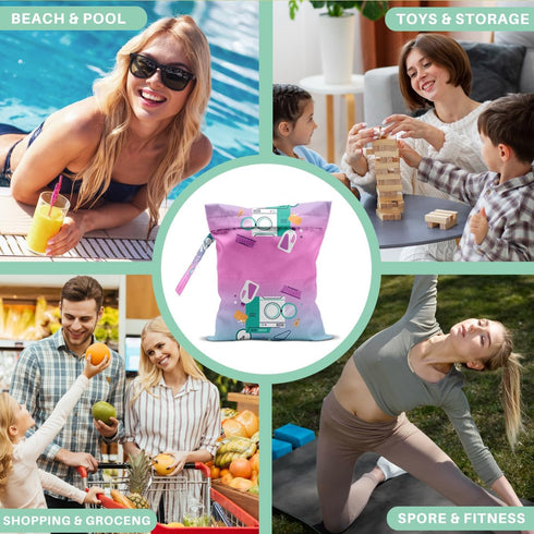 Wet Laundry Dry Bags for Diaper Waterproof Swimsuit Washable Reusable Bag for Beach Diapers Dirty Yoga Gym Clothes