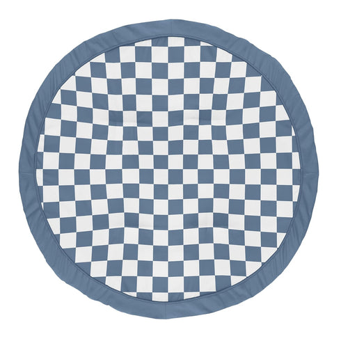 Sweet Jojo Designs Baby Play Mat (Blue Gingham Checkered Plaid) for Boys,