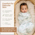 2 Pack 47" 47" Organic Baby Muslin Swaddle Blankets for Boy or Girl - Eucalyptus Leaves and Sage Swaddling Blanket