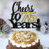 LVEUD Black Font Golden Numbers Cheers to 75 Years Happy Birthday Cake Topper - Wedding, Anniversary Decorations