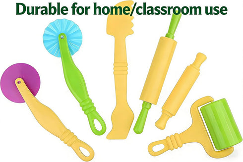 MAGIKON 6-Piece Set Kids Dough Tool Colorful, Child-Safe Modeling Clay Accessories for Small Hands