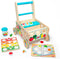 Melissa & Doug Wooden Shape Sorting Grocery Cart - Pretend Play Grocery Toys for Infants and Toddlers Ages 1+
