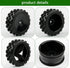 4 Pcs 1/10 On-Road Wheels and Tires, 12mm Hex Black Hard Dish Wheel and Rally Block Tyre for Street Racing