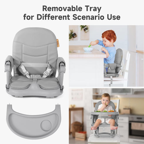 YOLEO Baby High Chair Booster Seat for Dining Table, Foldable High Chairs with Adjustable Heights, Travel Booster Seat