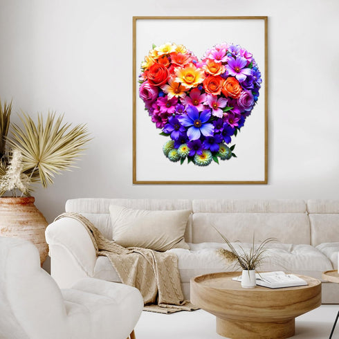 200 Wooden Puzzles for Adults, Heart Flower Piece Unique Shaped Wood Puzzle, Creative Wooden Jigsaw Puzzle Gift, Family