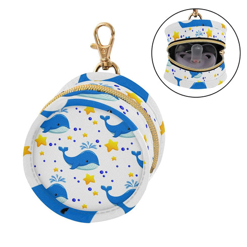 Whales Round Pacifier Storage Case with Zipper, Portable Pacifier Case for Travel, Diaper Bag & Purse, Pacifier