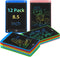 Party Favor 12 Pack LCD Writing Tablet for Kids, 8.5 Inch Colorful