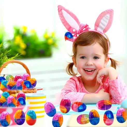 12 Pack Prefilled Easter Galaxy Slime Eggs, Galaxy Slime Easter Egg Fillers Stress Relief Easter Egg Hunt Filling