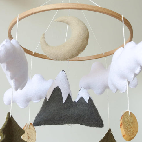 Goukurlsma Woodland Mobile for Crib Forest Baby Mobile for Crib Woodland Crib Mobile for Boys Minimalism Baby Mobile
