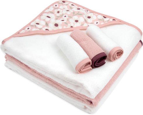 6 Set Set Hooded Baby Bath Towel and Washcloth Piece for Newborns, Infants & Toddlers, Boys & Girls Baby Hooded Towels