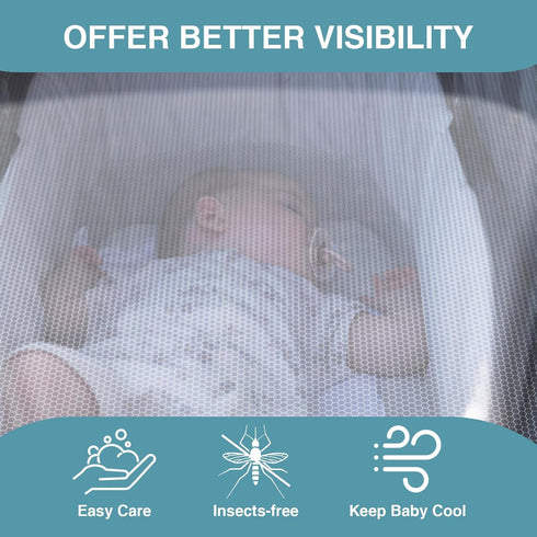Baby Mosquito Net for Stroller, Perfect Bug Net for Strollers, Bassinets, Cradles, Playards, White Cover