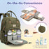 Backpack, Pack RUVALINO Diaper Bag Multifunction Travel Maternity Baby Changing Bags, Large Capacity, Waterproof, Olive