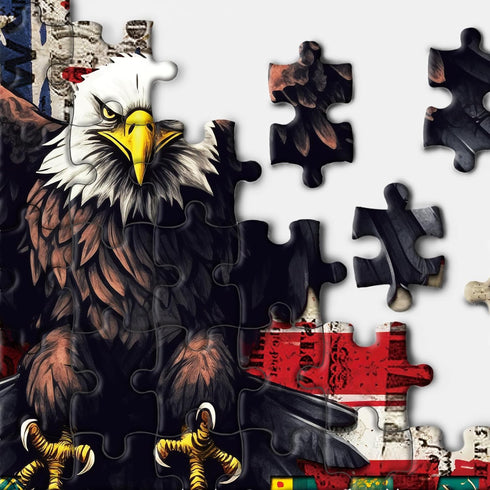 USA Patriotic Faith Jigsaw Puzzle 1000 Piece, United States Flag Eagle Puzzles for Adults