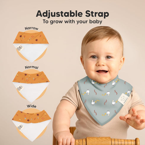 8-Pack 100% 0-36 (Countryside) KeaBabies Organic Baby Bandana Bibs for Boys, Girls - Super Absorbent Triangle Baby Bibs