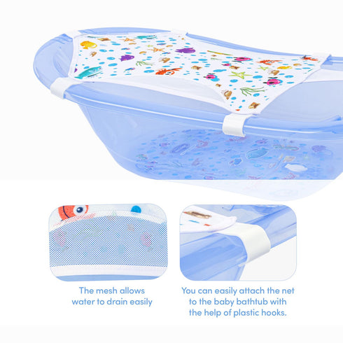 6 Patterned Towel Baby Bath Net - Adjustable, Safe, and Hygienic, Point Safety Feature