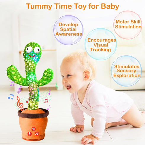 18 51 1 Rechargeable Dancing Talking Cactus Toy Mimics back, Singing Cactus Baby Toy, Educational Baby Toys months+ w/