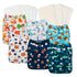 babygoal Reusable Cloth Diapers 6 Pack with 10pcs Inserts, One Size Adjustable