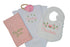 Personalized Baby Girl Rosebud Gift Set Includes Burp Cloth Bodysuit Headband and