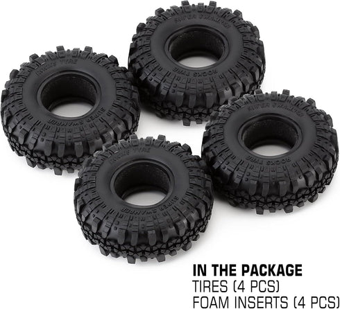 INJORA RC Tires 1.9inch, 4Pcs RC Rubber Tyre Set for 1:10 RC Crawler Axial SCX10 and Tamiya