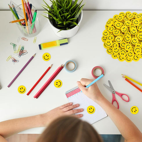 Whaline 80Pcs Smile Mini Bulk Erasers, Welcome Back to School Yellow Round Happy Face Collection for Classroom Rewards