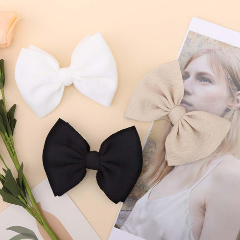 YanJie 3 Pcs Soft Nylon Headbands for Baby Girls - Hair Bow Hair Accessories for Newborn Infant Toddler Kids