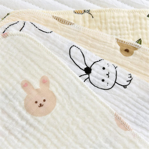 Lily Brown 4 Pack Baby Washcloths Soft Absorbent Cotton Washable- Saliva Towel Face Wipes Bath Face Towel Wipes Baby