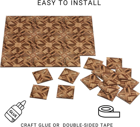 REDUCIO! 1:12 Dollhouse Flooring Tiles Miniature Parquet Pattern for Scale Decor Projects (Woven Diamond)
