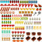 180pcs Food Building Blocks Kitchen Accessories Set, DIY Building Set Compatible with All Major Brands (#B)