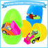 Giaueoa 12 Pcs Prefilled Easter Eggs with Pull-Back Engineering Vehicles Plastic Easter Eggs Filled Cars Toy for Easter