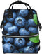 Qewfoju Fresh Blueberries Print Diaper Bag Backpack Large Capacity Diaper Backpack Baby Changing