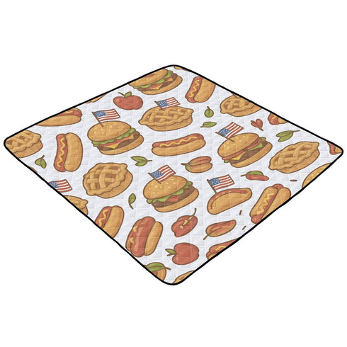Caihoyu 50'' 50'' Standard Pattern Patriotic Food Soft Padded Baby Playmat for Floor Non-Toxic Kicking Mat for Babies