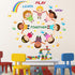 Peel and Stick Kids Wall Decals Educational Rainbow & Diversity Stickers for Nursery, Classroom, Playroom | Learn Play