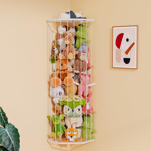 BBLlKE Stuffed Animal Storage Zoo - Corner Plush Toy Organizer Length Adjustable,