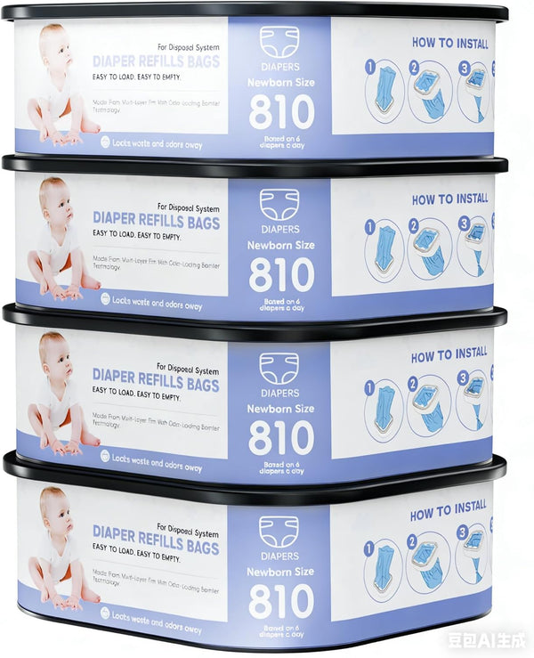 BATADAPTER Square Refills Disposal Bags Refill Compatible With For Diaper Gen.ie Compact, Select