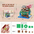 Set 14+ (3320 NEWABWN Cherry Blossom Tree Building with Lighting, Architecture of Peach Blossom Micro Building Blocks
