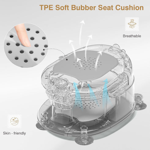 5 Baby Bath Seat for Babies Months & Up - Non-Slip Bath Seat for Sitting Up, Soft Cushion & Compact Design, Toddler