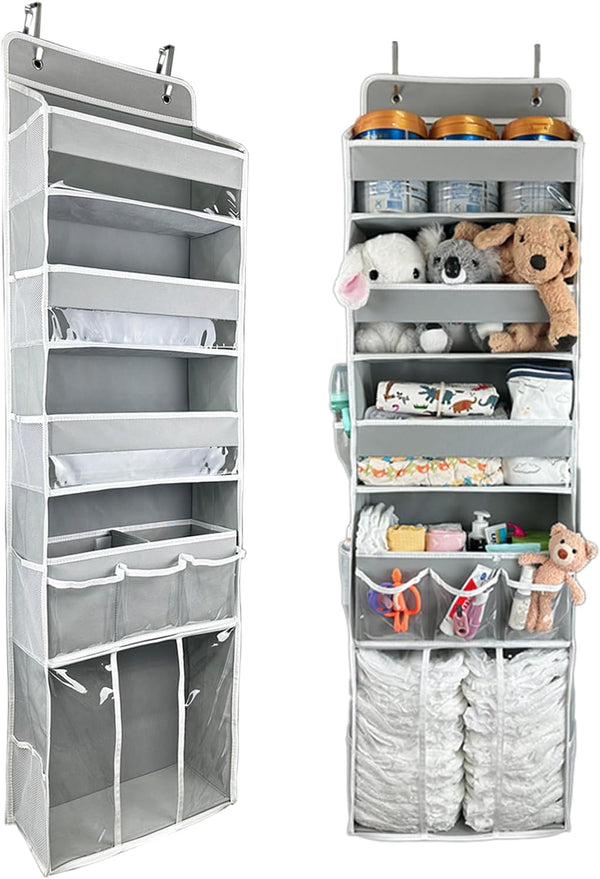 Door Hanging Storage Organizer,with 3 Bins 1 Movable Baby Diaper Caddy,1 Large
