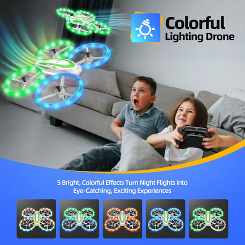 Redrie 3D Mini Drone for Kids Beginners, RC Quadcopter Drone with Colorful Light, One Key Start, Altitude Hold