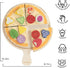 Set, 28 Playset 3+ PairPear Wooden Pizza Cutting Play Food Piece Pretend Play Pizza Toy Kitchen Montessori Kitchen