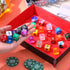 TecUnite 25 Pieces Polyhedral Dice Set with Black Pouch for Table Games (Bright Color, 6 Sides)