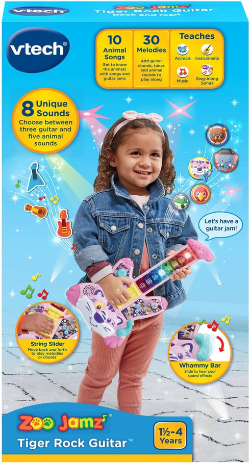 Pink VTech Zoo Jamz Tiger Rock Guitar - Fun Learning Toy for Kids