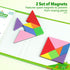 Helsort 2 Sets, (368) Travel Tangram Puzzle - Magnetic Puzzle Book for Road Trips, STEM Jigsaw Game with Tangram
