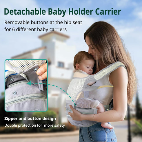 Toddler(25-60 lbs), 6-in-1 Baby Carrier, Newborn to Adjustable Detachable Ergonomic Toddler Carrier, Easy-to-Use, Front