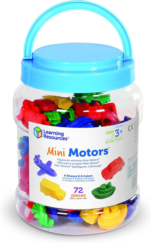 Learning Resources Mini Motors Counting and Sorting Fun Set, 72 Pieces, Ages 3+ Car Counters for Preschoolers