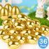 36PCS 2.36" TURNMEON Plastic Golden Easter Eggs, Fillable Empty Gold Easter Eggs Bulk for Easter Basket Stuffers