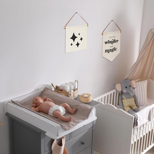 Set 2 KIBAGA Beautiful Nursery Wall Decor Signs - of Cute Designs That Are Perfect for Your Toddlers or Kids Playroom